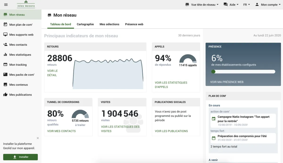 Geolid : test de l'interface de ce logiciel de marketing local pour entreprise Geolid : test de l'interface de ce logiciel de marketing local pour entreprise