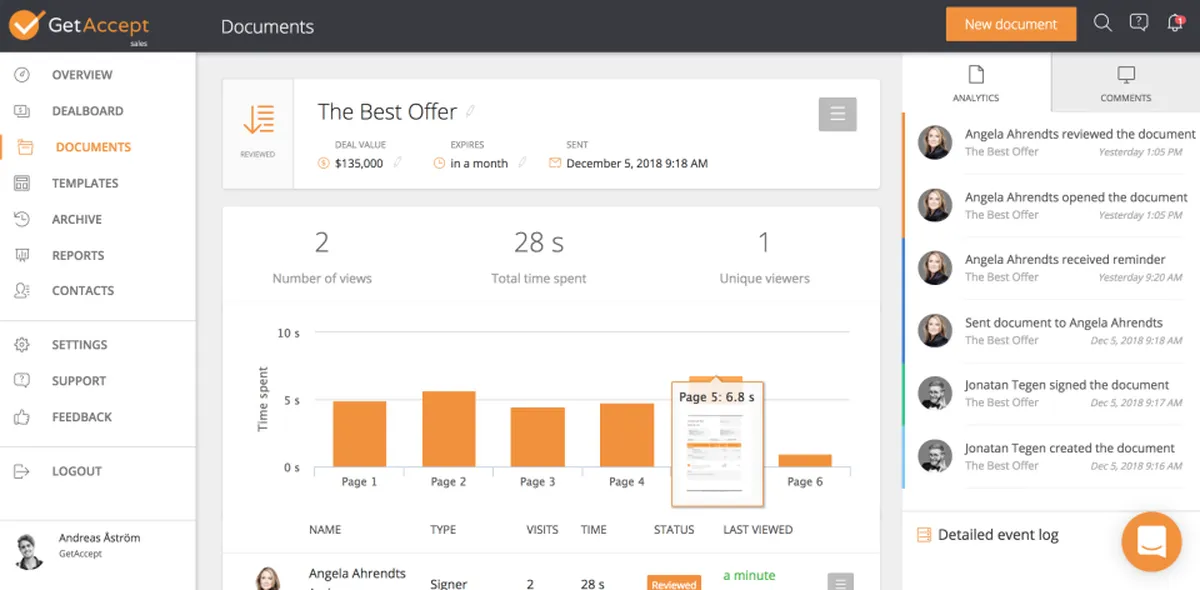 GetAccept : test de l'interface de ce logiciel de gestion de contrats pour entreprise