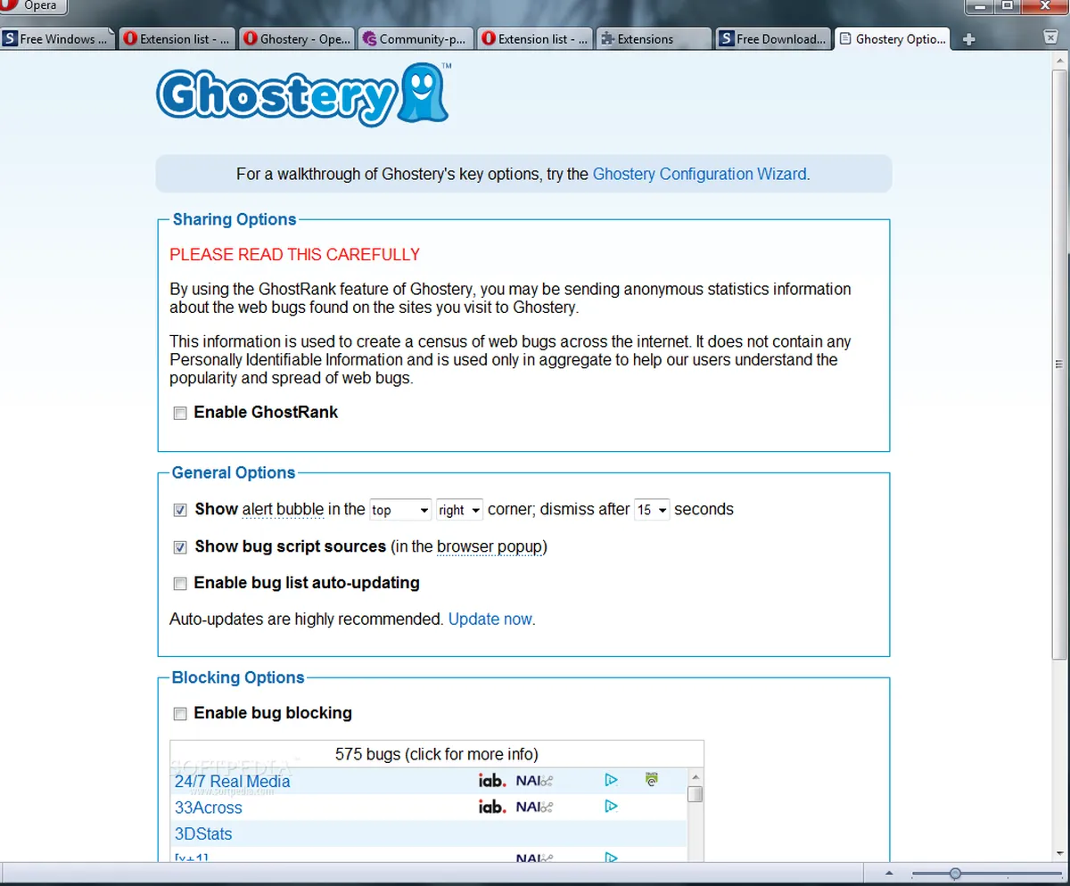 Ghostery : test de l'interface de ce logiciel bloqueur de publicité pour entreprise