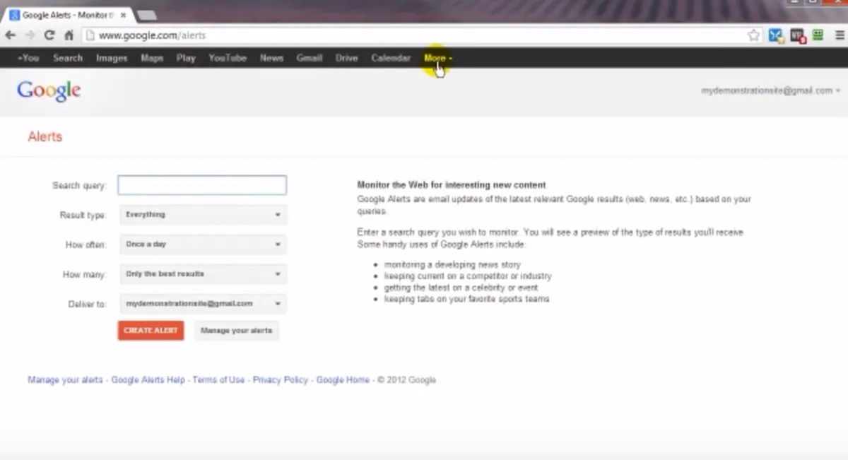 Google Alerts : test de l'interface de ce logiciel de curation / veille concurrentielle pour entreprise Google Alerts : test de l'interface de ce logiciel de curation / veille concurrentielle pour entreprise