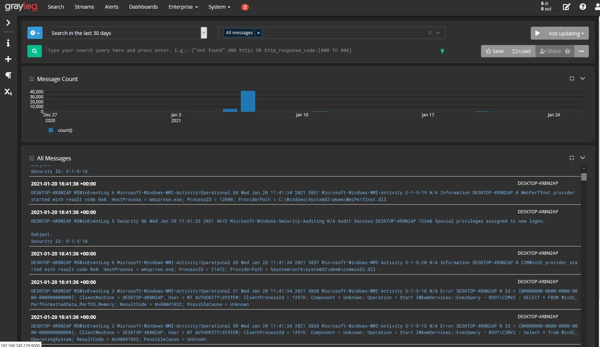 GrayLog : test de l'interface de ce logiciel de gestion des logs pour entreprise GrayLog : test de l'interface de ce logiciel de gestion des logs pour entreprise