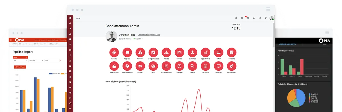 HaloPSA : test de l'interface de ce logiciel PSA pour entreprise