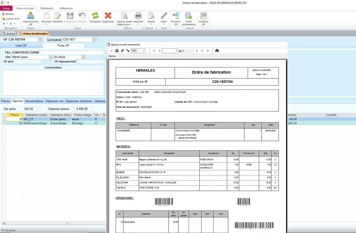 HERAKLES : test de l'interface de ce logiciel GPAO pour entreprise HERAKLES : test de l'interface de ce logiciel GPAO pour entreprise