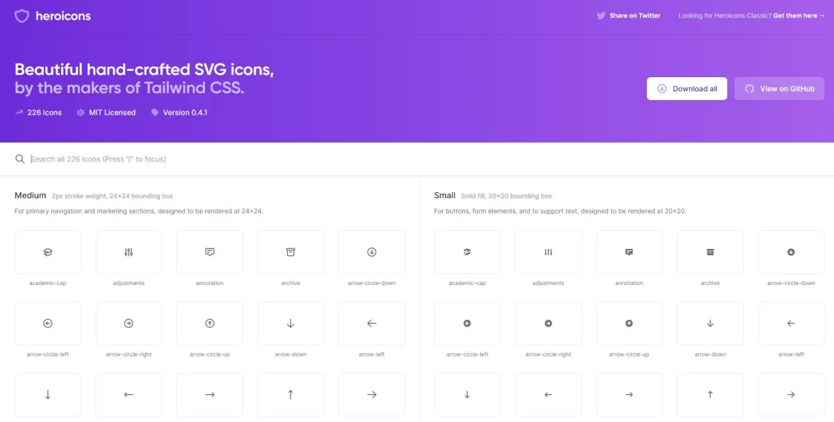 Heroicons : test de l'interface de cette banque d'icônes pour entreprise Heroicons : test de l'interface de cette banque d'icônes pour entreprise