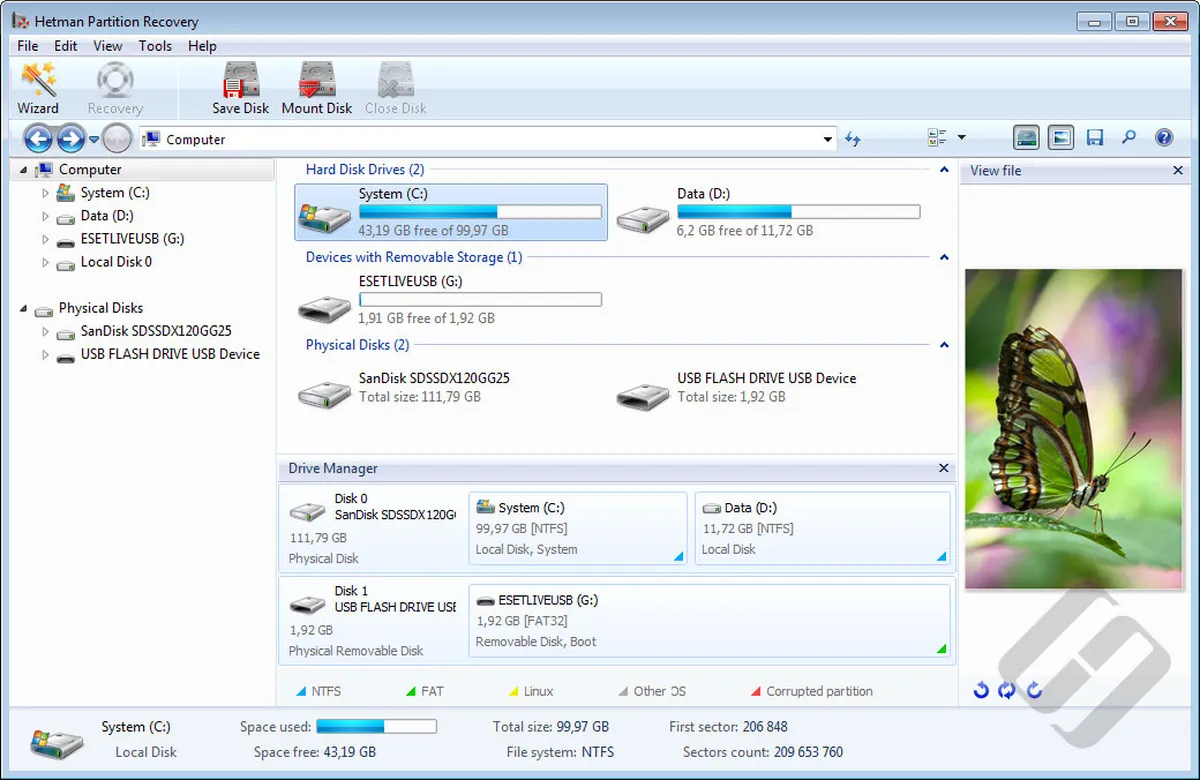 Hetman Partition Recovery : test de l'interface de ce logiciel de récupération de données pour entreprise