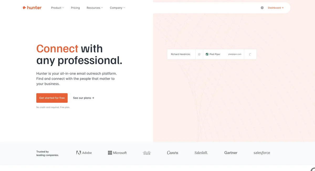 Hunter.Io : test de l'interface de ce logiciel email finder pour entreprise