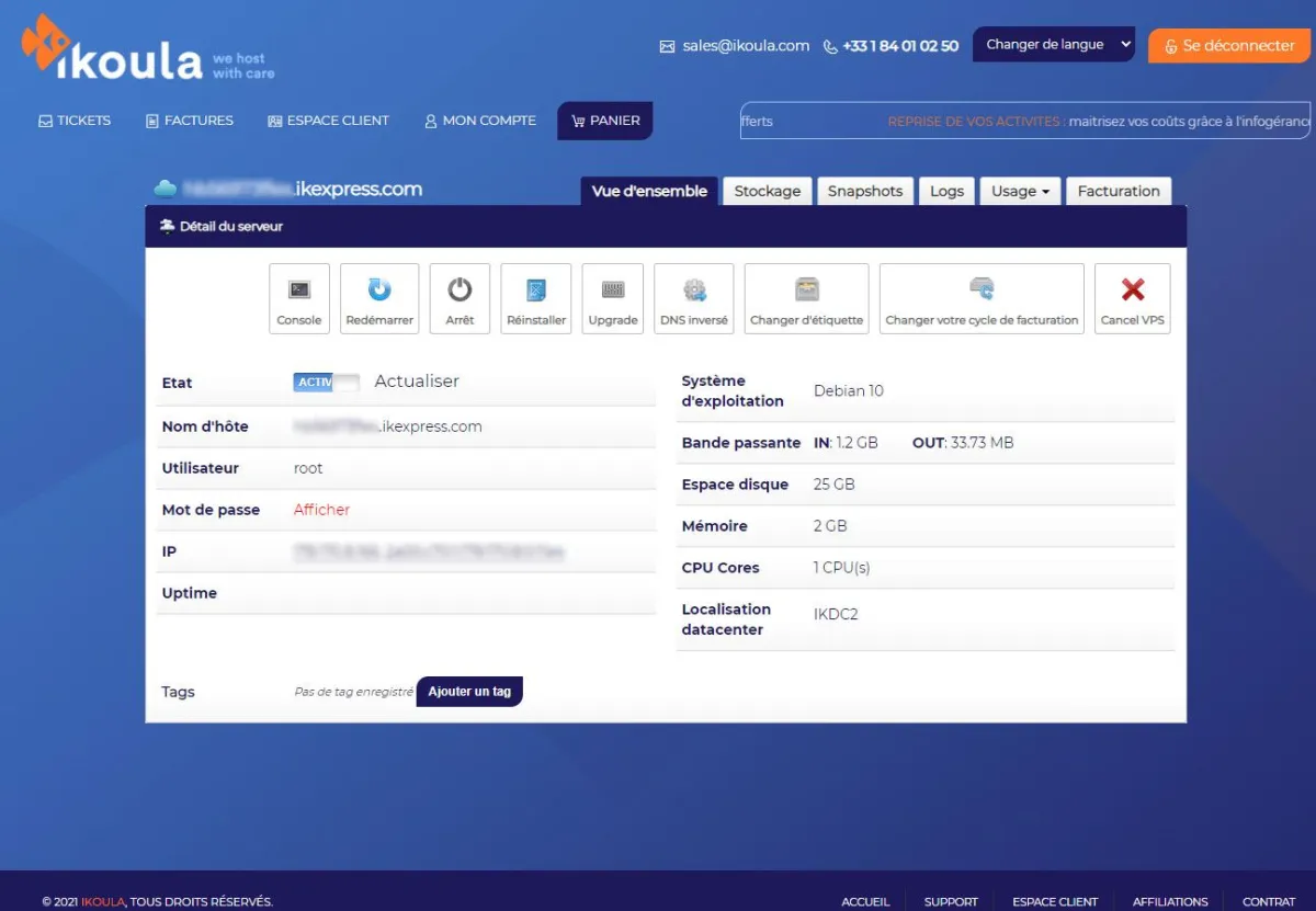 Ikoula : test de l'interface de ce hébergeur web / gestionnaire de domaines pour entreprise Ikoula : test de l'interface de ce hébergeur web / gestionnaire de domaines pour entreprise