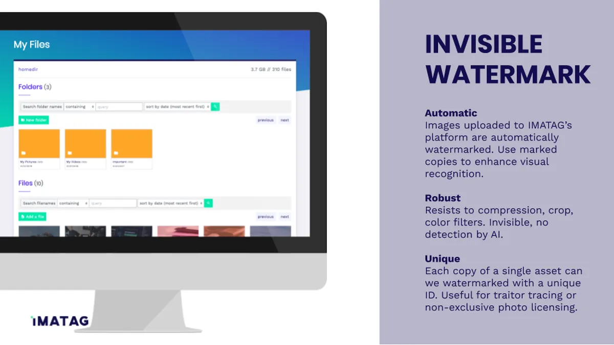 Imatag : test de l'interface de ce logiciel de filigrane / watermark pour entreprise Imatag : test de l'interface de ce logiciel de filigrane / watermark pour entreprise