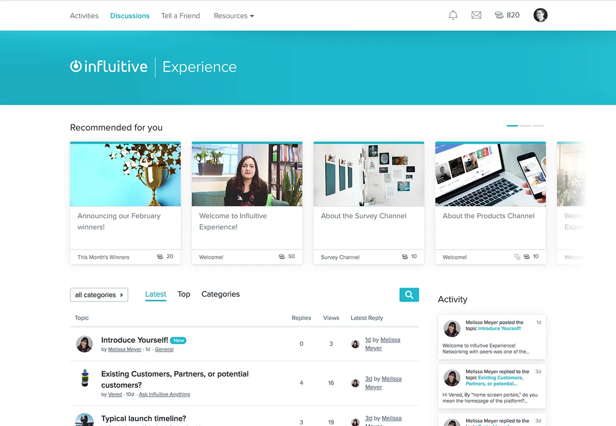 Influitive : test de l'interface de ce logiciel de customer advocacy / clients ambassadeurs pour entreprise Influitive : test de l'interface de ce logiciel de customer advocacy / clients ambassadeurs pour entreprise