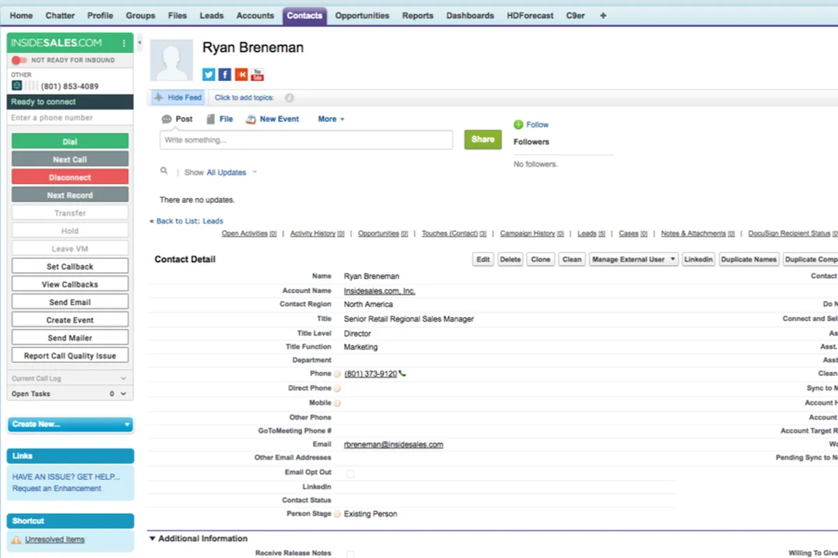 InsideSales : test de l'interface de ce logiciel de notation des leads pour entreprise InsideSales : test de l'interface de ce logiciel de notation des leads pour entreprise