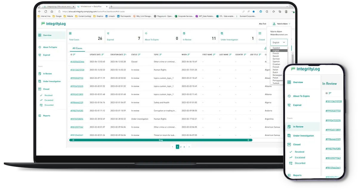 IntegrityLog : test de l'interface de ce logiciel de gouvernance risque et conformité pour entreprise