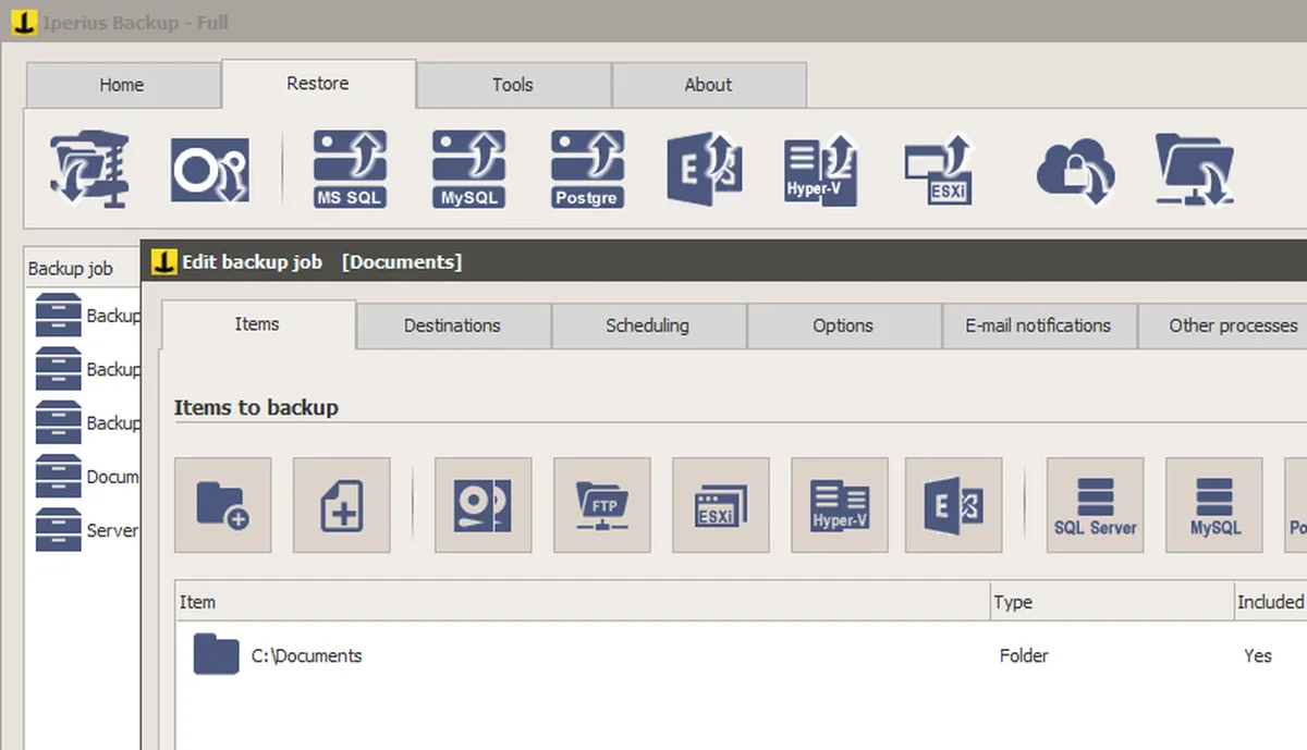 Iperius Backup : test de l'interface de ce logiciel de sauvegarde pour entreprise Iperius Backup : test de l'interface de ce logiciel de sauvegarde pour entreprise