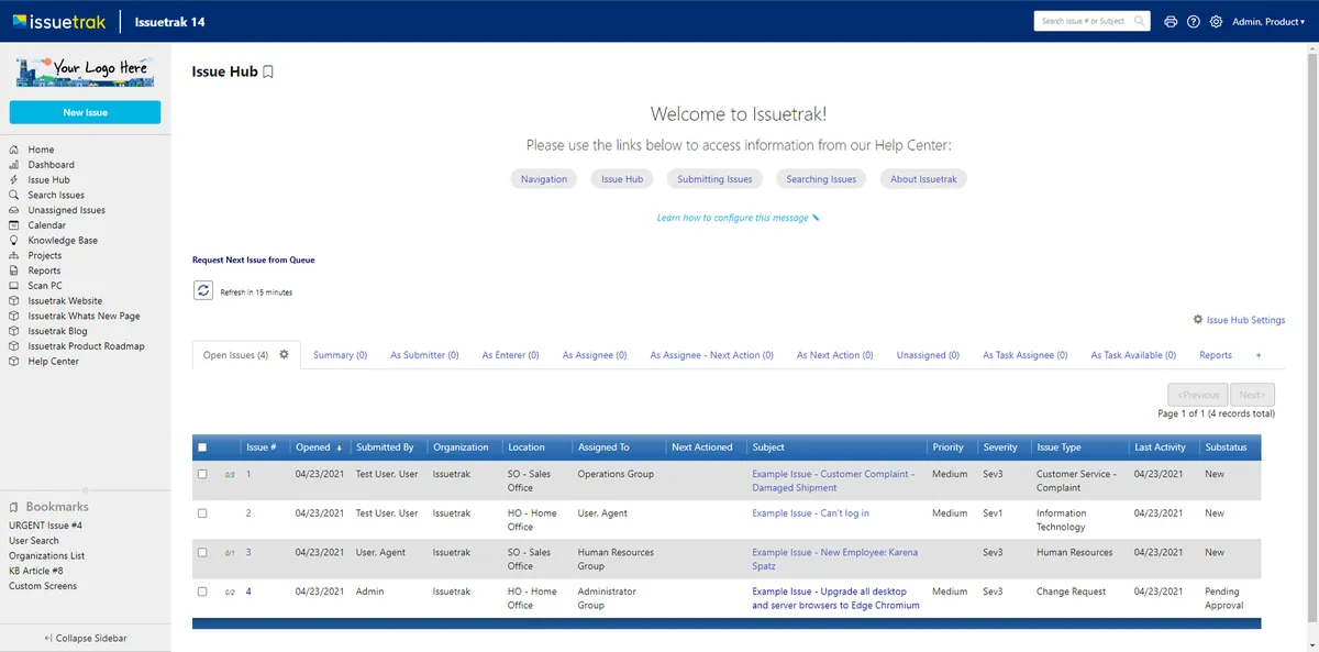 IssueTrak : test de l'interface de ce logiciel de bug tracking / débogage pour entreprise IssueTrak : test de l'interface de ce logiciel de bug tracking / débogage pour entreprise