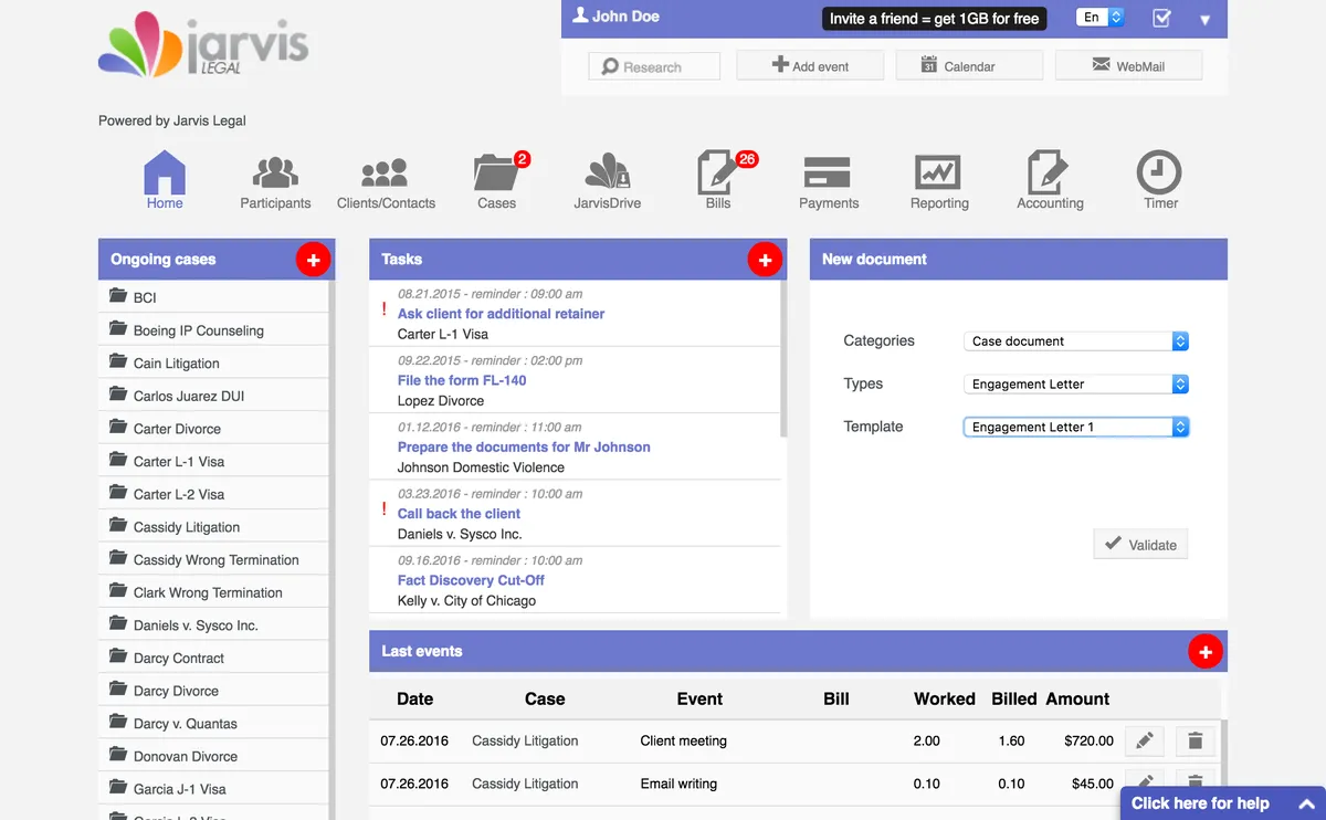 Jarvis Legal : test de l'interface de ce logiciel pour avocat pour entreprise Jarvis Legal : test de l'interface de ce logiciel pour avocat pour entreprise