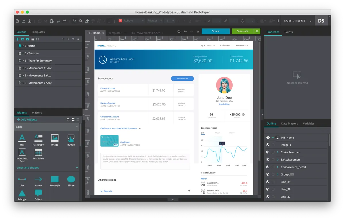 Justinmind : test de l'interface de ce logiciel de prototypage pour entreprise Justinmind : test de l'interface de ce logiciel de prototypage pour entreprise