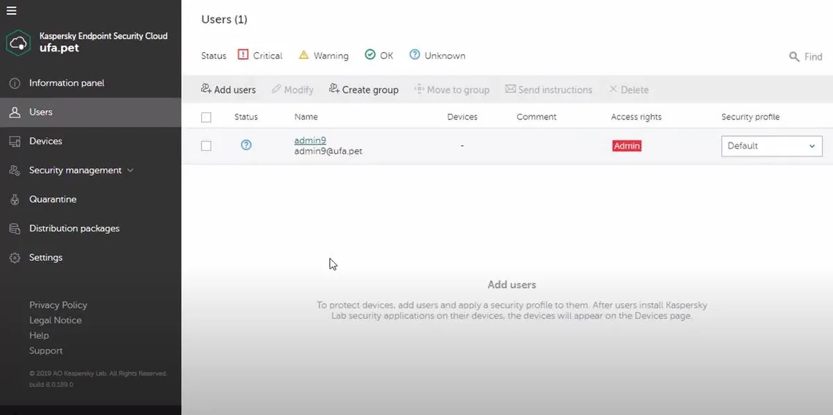 Kaspersky Endpoint Security : test de l'interface de ce logiciel de supervision réseau pour entreprise Kaspersky Endpoint Security : test de l'interface de ce logiciel de supervision réseau pour entreprise