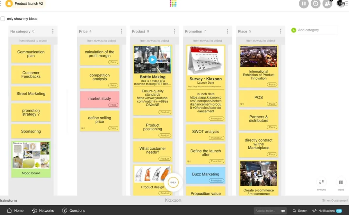 Klaxoon : test de l'interface de ce logiciel de tableau blanc virtuels pour entreprise Klaxoon : test de l'interface de ce logiciel de tableau blanc virtuels pour entreprise