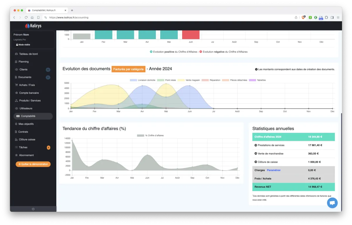 Kolirys : interface comptabilité Kolirys : interface comptabilité