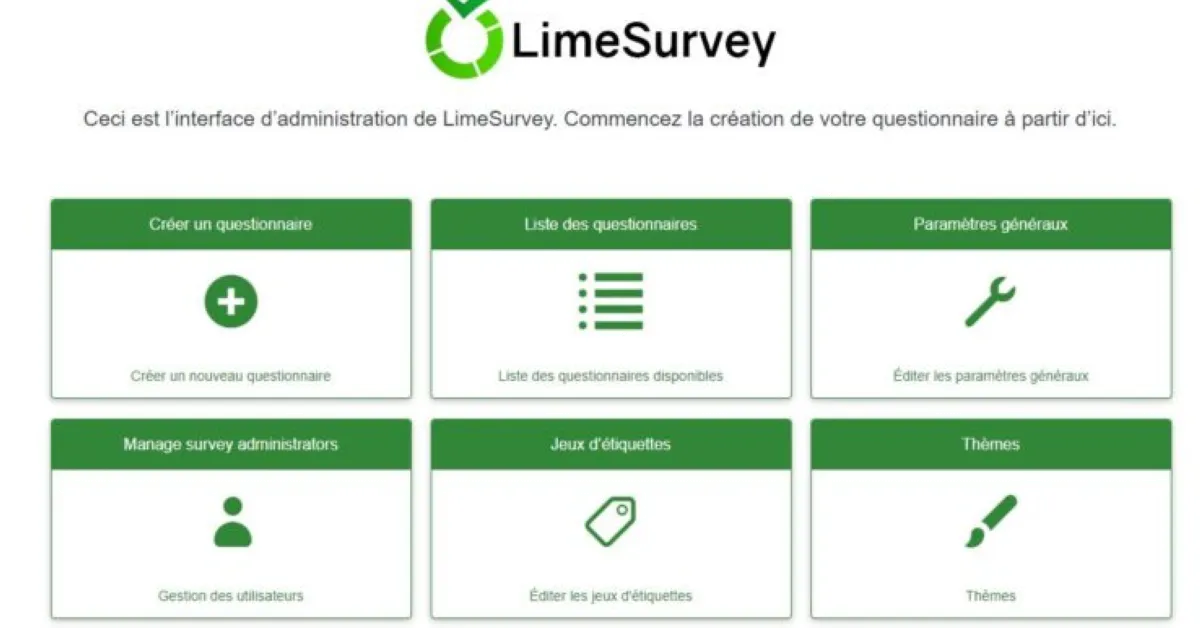 LimeSurvey : test de l'interface de ce logiciel d'enquête / sondage / questionnaire pour entreprise LimeSurvey : test de l'interface de ce logiciel d'enquête / sondage / questionnaire pour entreprise