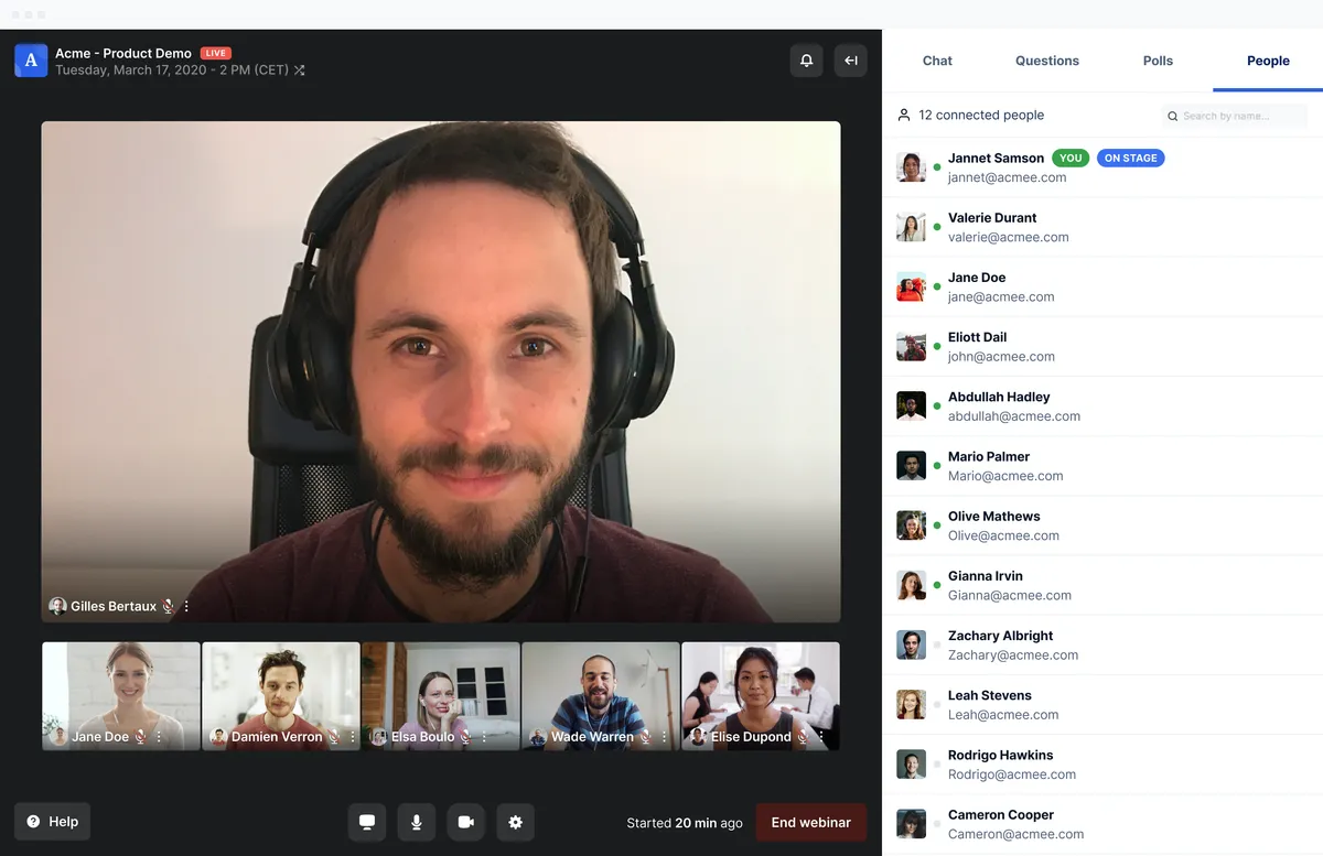 Livestorm : test de l'interface de ce logiciel de webinar pour entreprise Livestorm : test de l'interface de ce logiciel de webinar pour entreprise