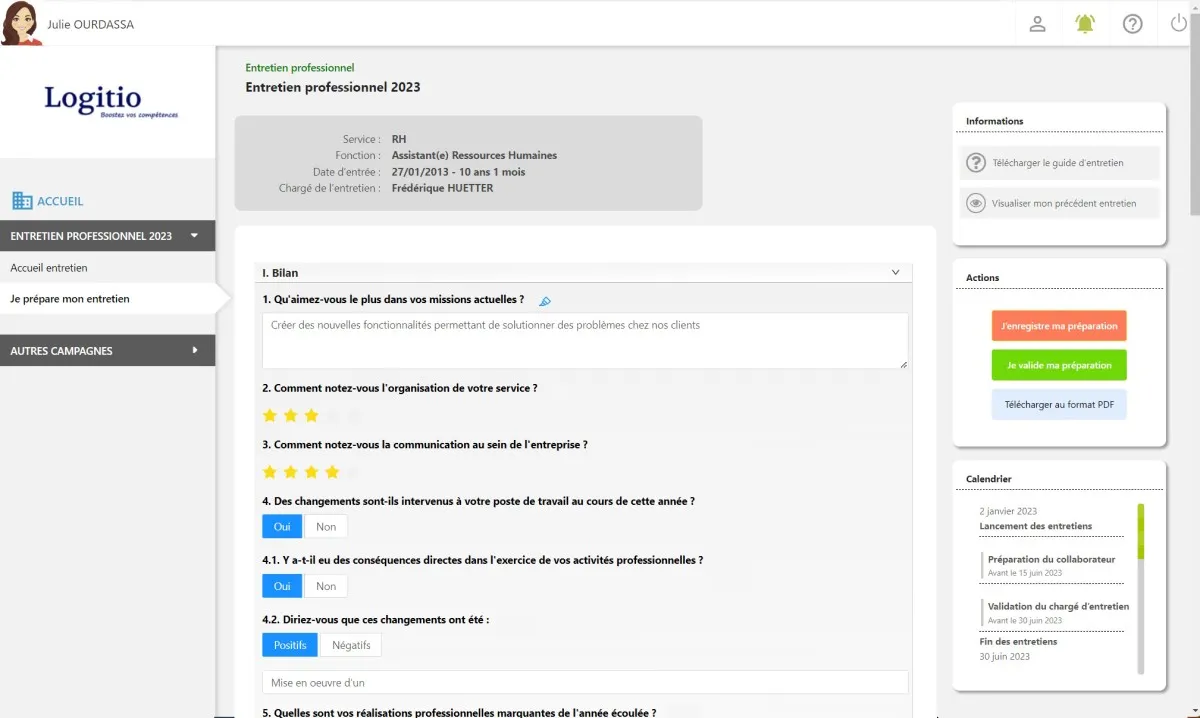 Logitio RH : test de l'interface de ce logiciel de développement des compétences / leadership pour entreprise