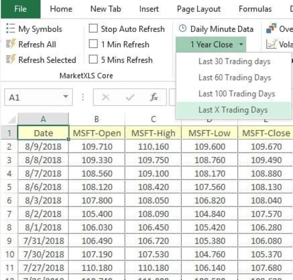 MarketXLS : test de l'interface de ce logiciel de trading / portefeuille d'actions pour entreprise MarketXLS : test de l'interface de ce logiciel de trading / portefeuille d'actions pour entreprise