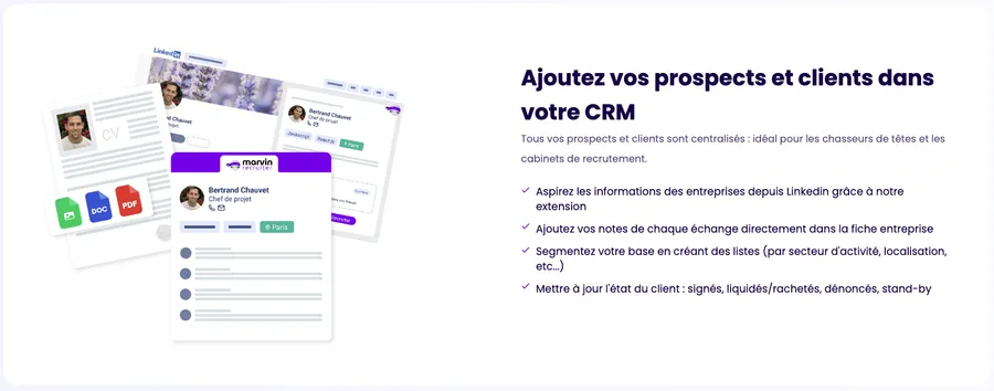 Marvin Recruiter : fonctionnalités CRM