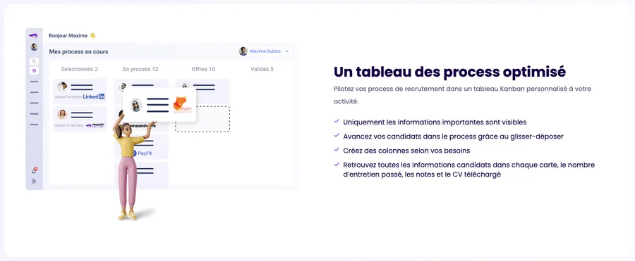 Marvin Recruiter : fonctionnalités suivre vos process