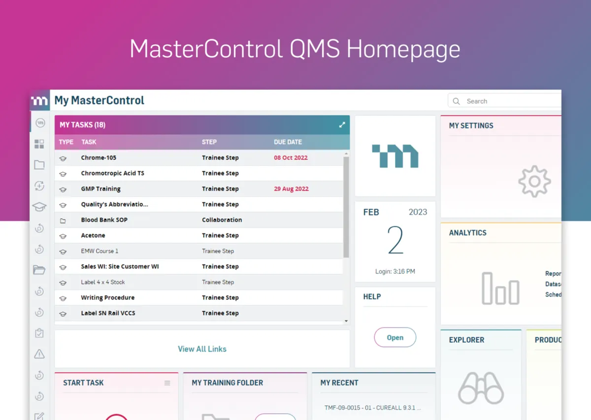 MasterControl : test de l'interface de ce logiciel pour la santé pour entreprise