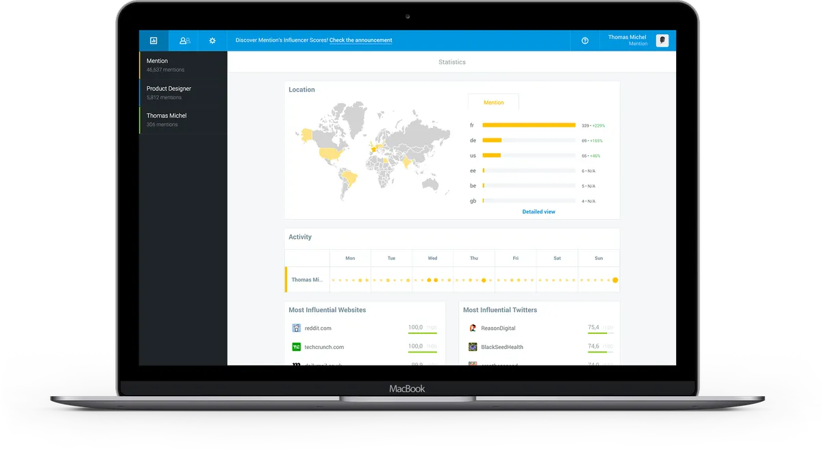 Mention : test de l'interface de ce logiciel de marketing sur les réseaux sociaux / social listening pour entreprise Mention : test de l'interface de ce logiciel de marketing sur les réseaux sociaux / social listening pour entreprise