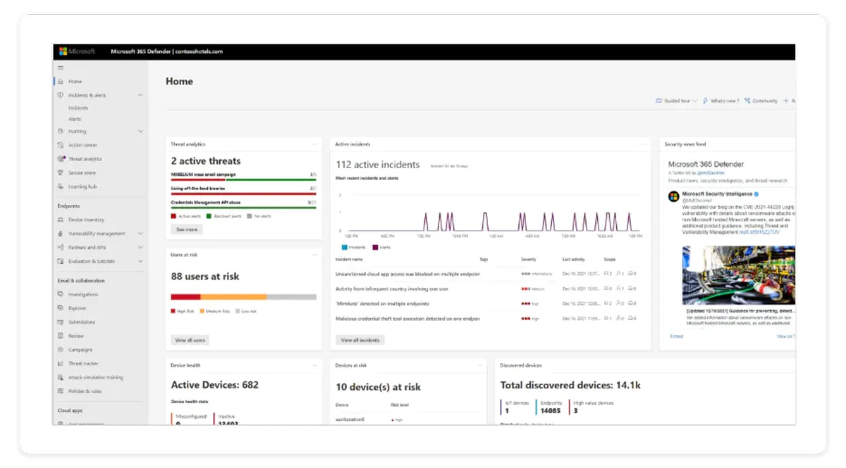 Microsoft Defender 365 : test de l'interface de ce logiciel anti-malwares / anti-spywares pour entreprise Microsoft Defender 365 : test de l'interface de ce logiciel anti-malwares / anti-spywares pour entreprise