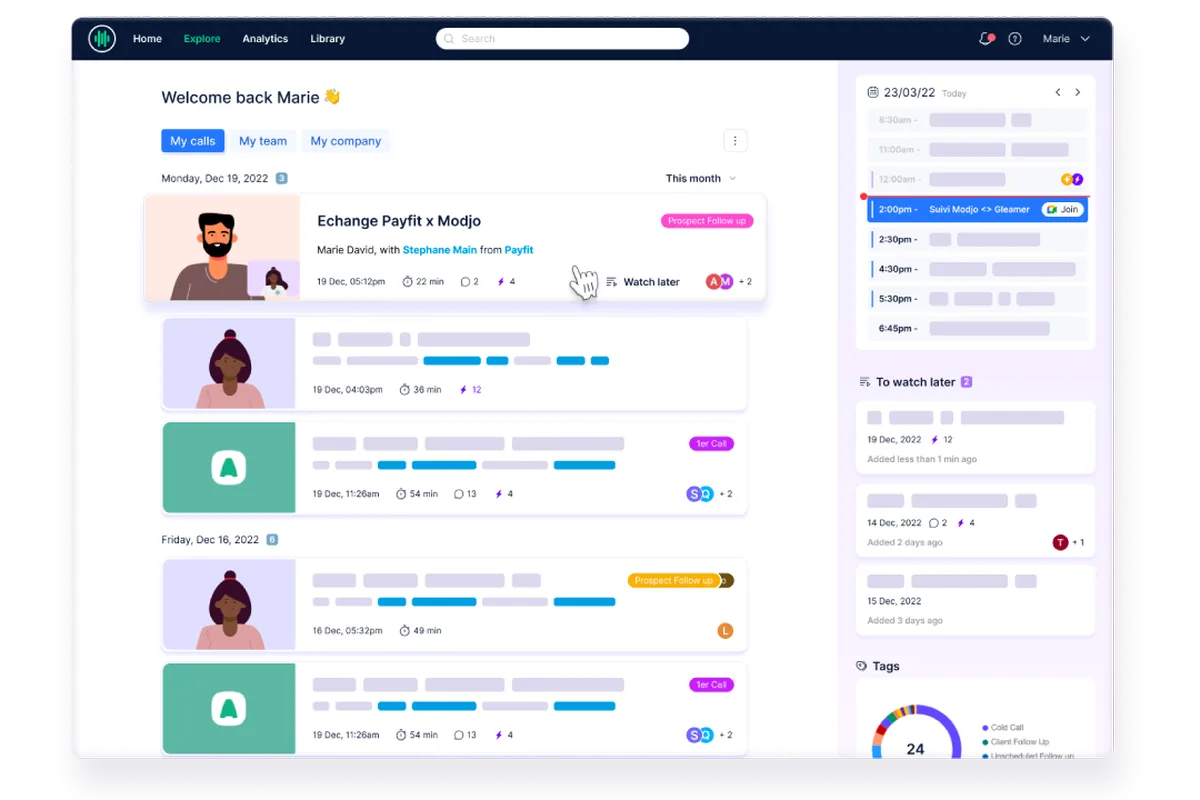 Modjo : test de l'interface de ce logiciel de gestion commerciale et ventes pour entreprise