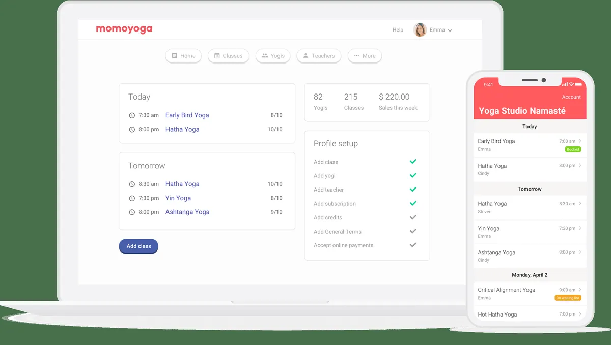 Momoyoga : test de l'interface de ce logiciel pour club de yoga pour entreprise Momoyoga : test de l'interface de ce logiciel pour club de yoga pour entreprise