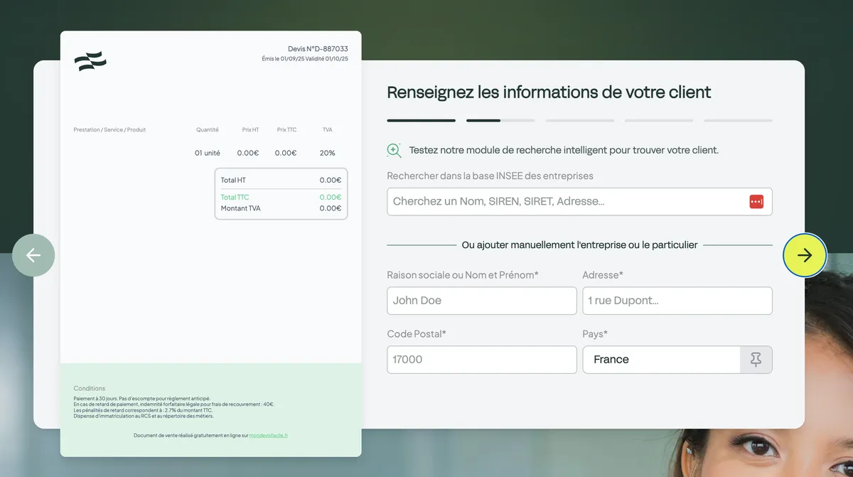 Mon devis facile : test de l'interface de ce logiciel de devis pour entreprise