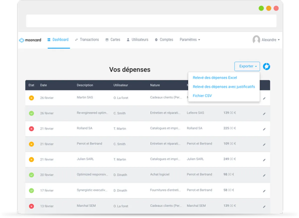 Mooncard : test de l'interface de ce logiciel de notes de frais / dépenses professionnelles pour entreprise Mooncard : test de l'interface de ce logiciel de notes de frais / dépenses professionnelles pour entreprise
