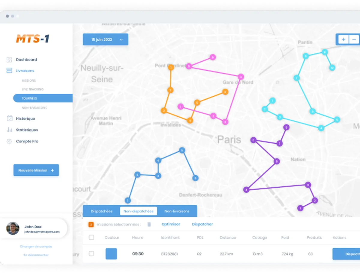MTS-1 : test de l'interface de ce logiciel de livraison du dernier kilomètre pour entreprise MTS-1 : test de l'interface de ce logiciel de livraison du dernier kilomètre pour entreprise