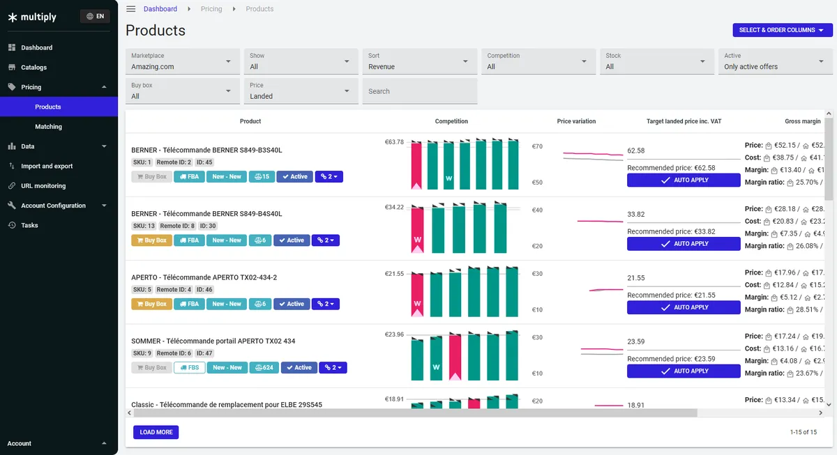 Multiply : test de l'interface de ce logiciel d'optimisation des prix / veille tarifaire pour entreprise Multiply : test de l'interface de ce logiciel d'optimisation des prix / veille tarifaire pour entreprise