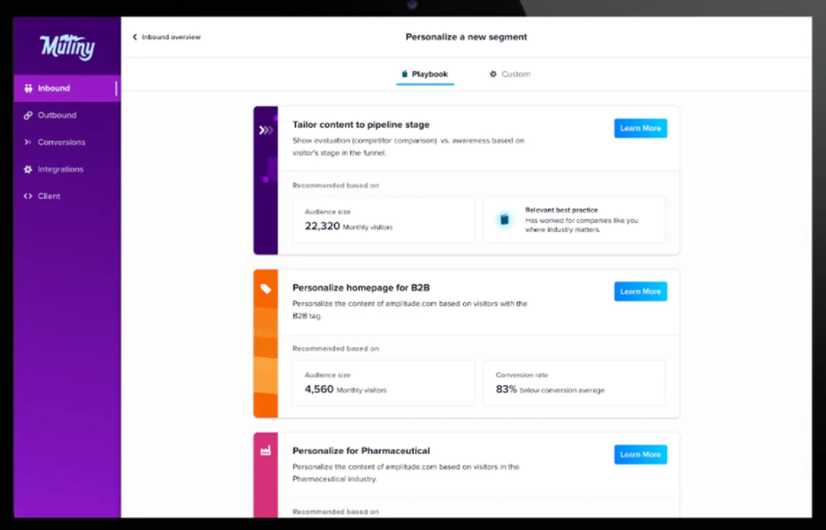 Mutiny : test de l'interface de ce logiciel de personnalisation pour entreprise Mutiny : test de l'interface de ce logiciel de personnalisation pour entreprise