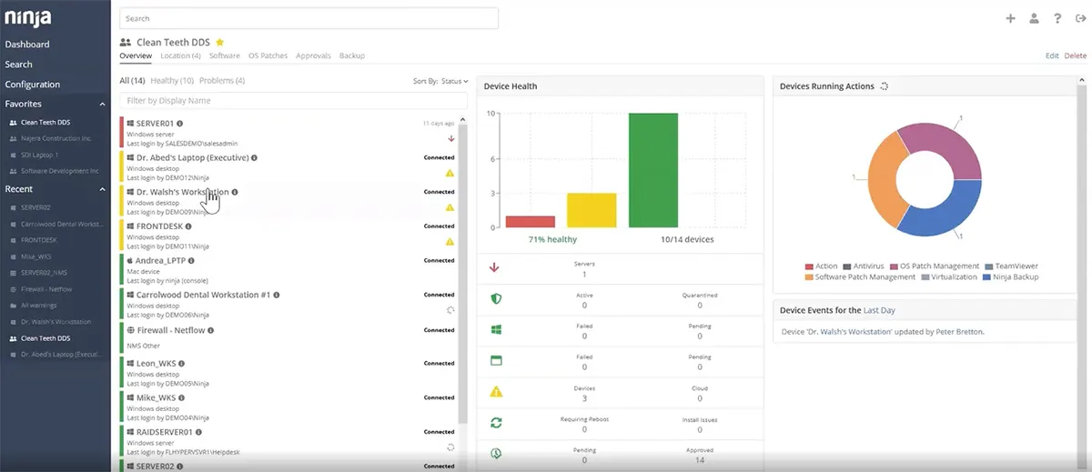 NinjaOne Gestion et surveillance des terminaux NinjaOne Gestion et surveillance des terminaux