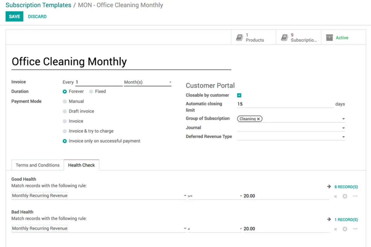 Odoo Subscriptions : test de l'interface de ce logiciel de facturation récurrente / abonnements pour entreprise Odoo Subscriptions : test de l'interface de ce logiciel de facturation récurrente / abonnements pour entreprise