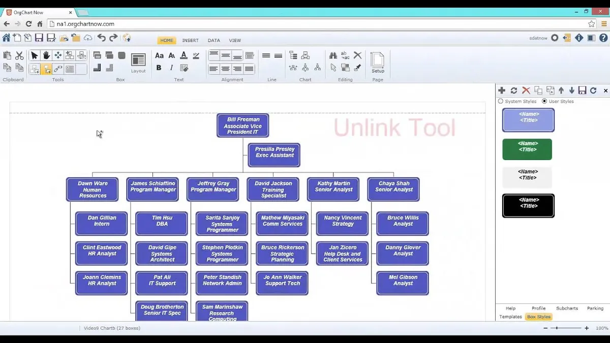 OrgChart : test de l'interface de ce logiciel d'organigramme pour entreprise