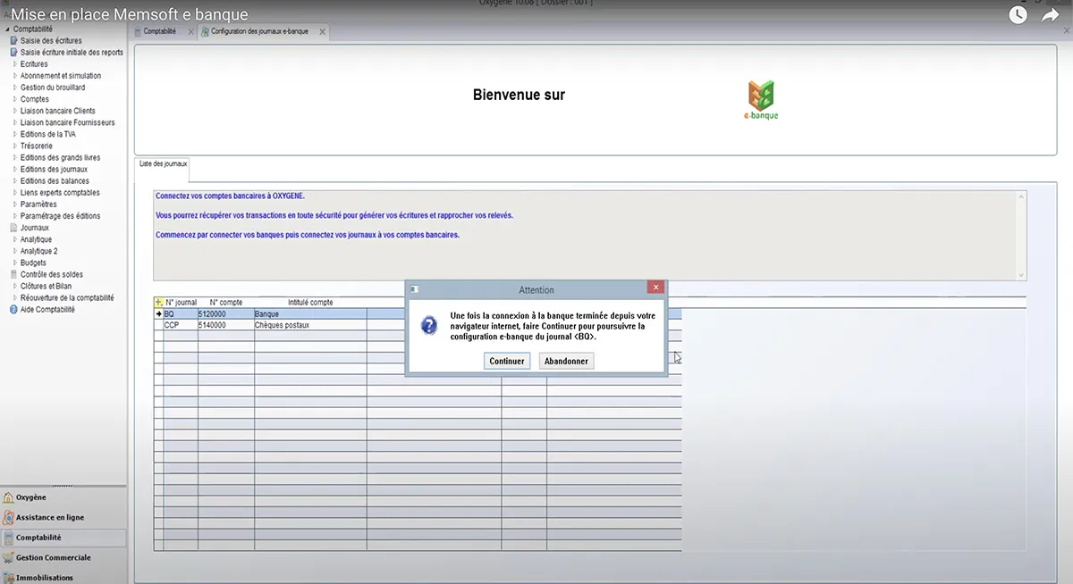 Oxygène Comptabilité : e-banque 2