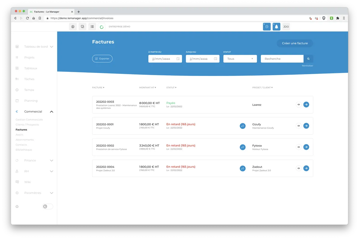 Pandra avantages gestion factures Pandra avantages gestion factures