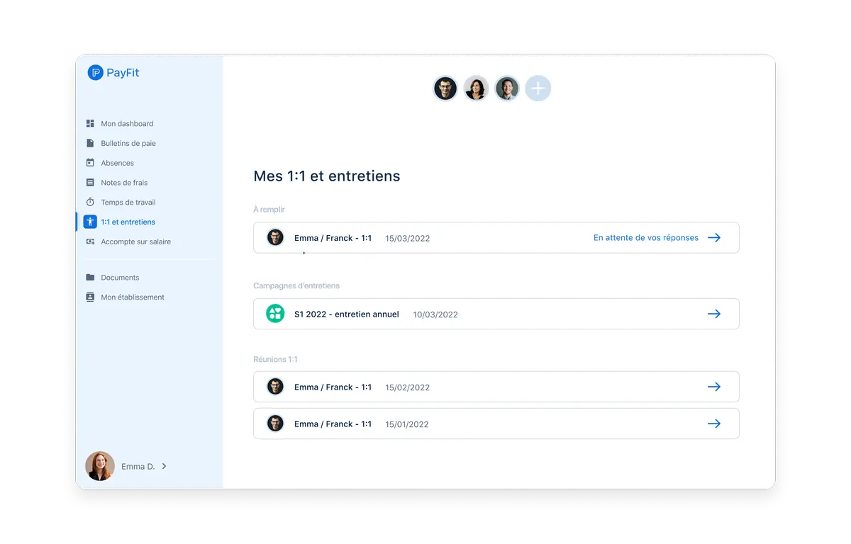 PayFit : Capture d'écran gestion de la performance PayFit : Capture d'écran gestion de la performance
