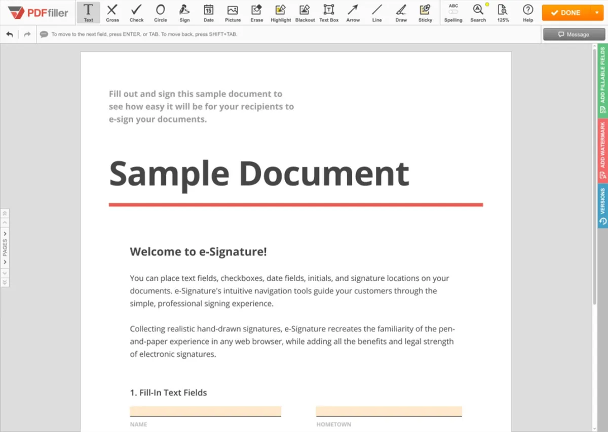 PDFfiller : test de l'interface de ce éditeur PDF pour entreprise PDFfiller : test de l'interface de ce éditeur PDF pour entreprise
