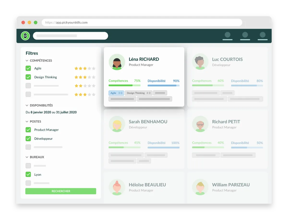 PickYourSkills : test de l'interface de ce logiciel PSA pour entreprise PickYourSkills : test de l'interface de ce logiciel PSA pour entreprise