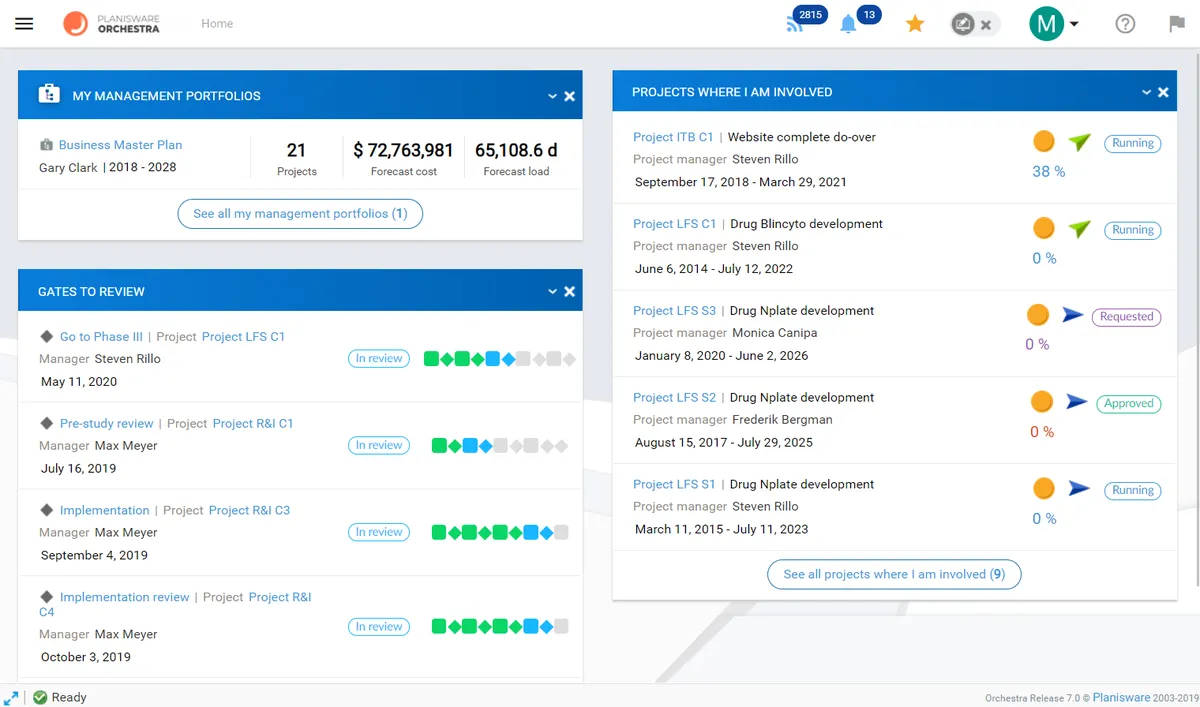 Planisware Orchestra : test de l'interface de ce logiciel de gestion de portefeuille de projets pour entreprise Planisware Orchestra : test de l'interface de ce logiciel de gestion de portefeuille de projets pour entreprise