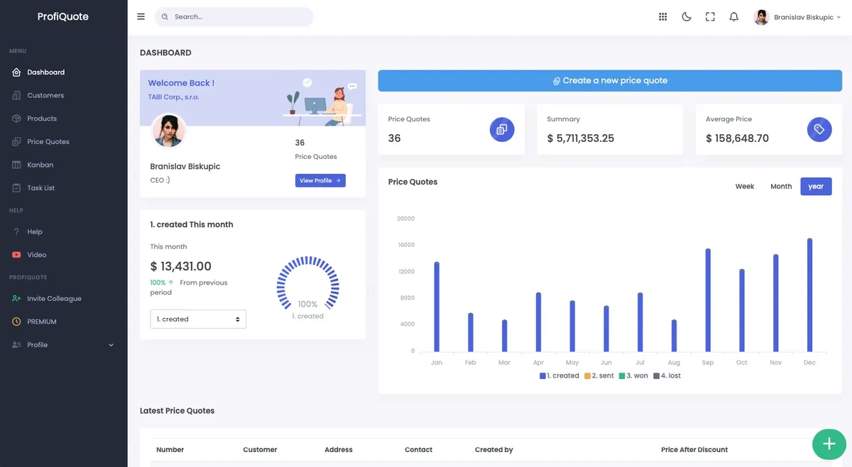 ProfiQuote : test de l'interface de ce logiciel CPQ pour entreprise ProfiQuote : test de l'interface de ce logiciel CPQ pour entreprise