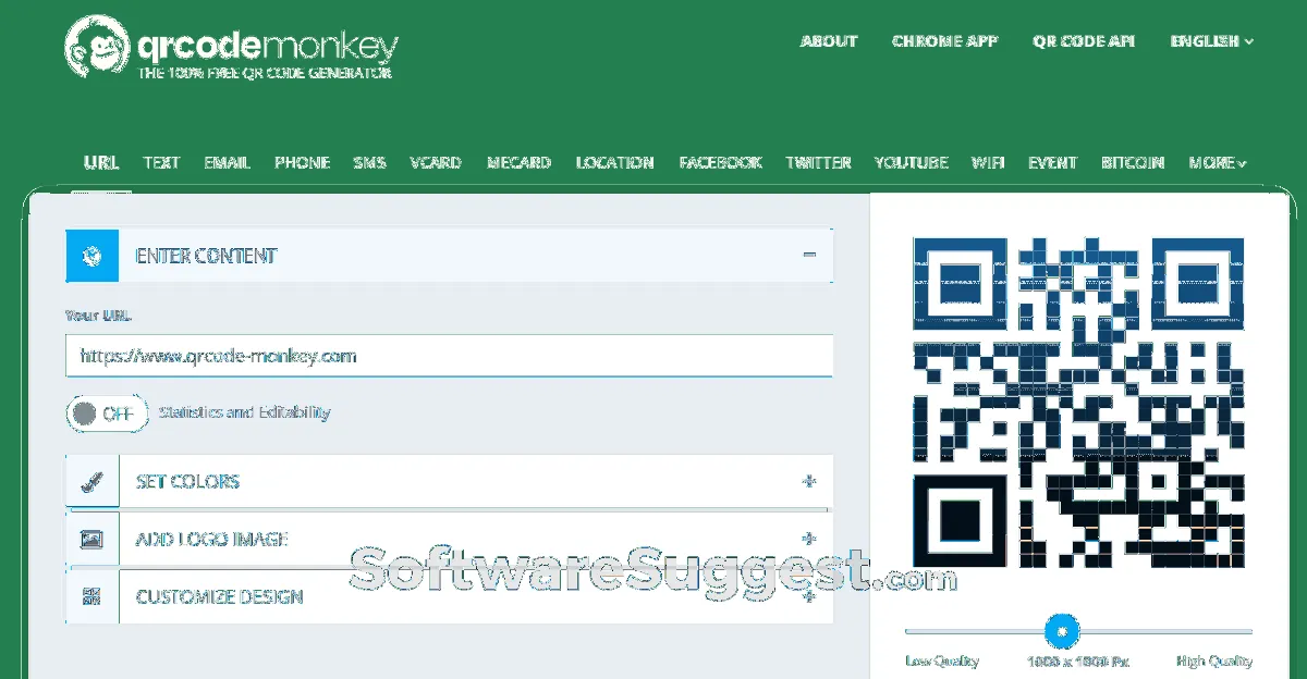 QRCode Monkey : test de l'interface de ce générateur de codes QR & codes barres pour entreprise