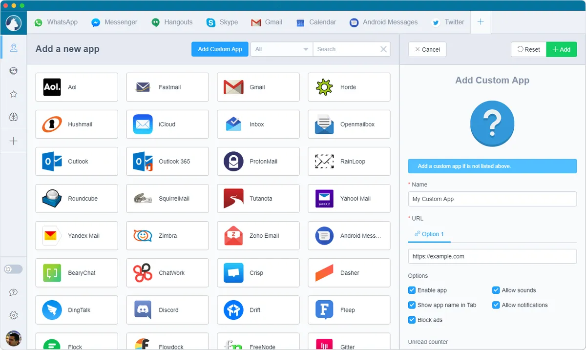 Rambox : test de l'interface de ce logiciel de productivité pour entreprise
